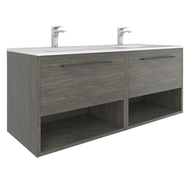 Amare 24 Wall-Mounted Bathroom Vanity Set with Vessel Sink - Gray